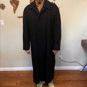 Perry Ellis Men's Black Cashmere Overcoat